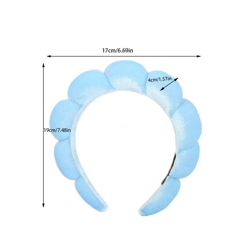 2025 Fashion Sponge Headband for Women Girls Puffy Hair Band Makeup Bubble Retro Terry Cloth Headbands Hair Accessories Headwear