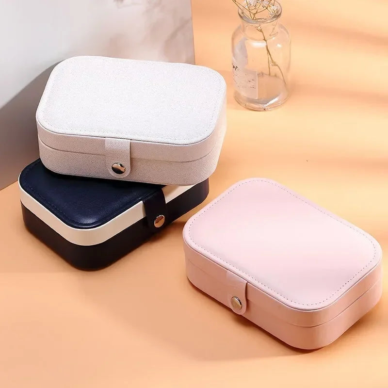 2025 Portable Jewelry Box Jewelry Organizer Display Travel Jewelry Case Boxes Button Leather Storage Zipper Jewelers