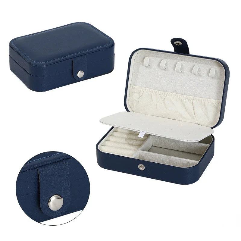 2025 Portable Jewelry Box Jewelry Organizer Display Travel Jewelry Case Boxes Button Leather Storage Zipper Jewelers