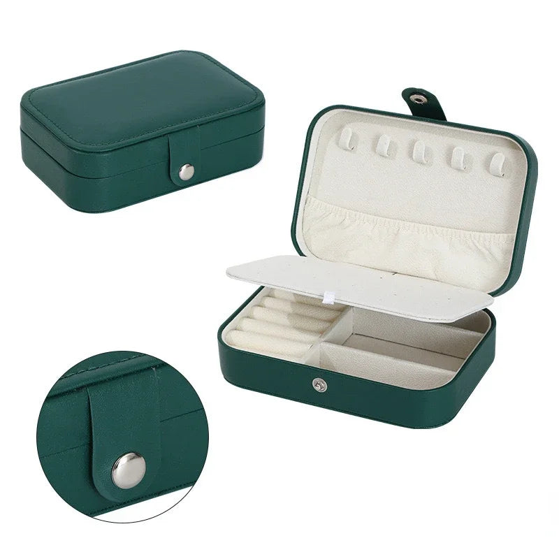 2025 Portable Jewelry Box Jewelry Organizer Display Travel Jewelry Case Boxes Button Leather Storage Zipper Jewelers