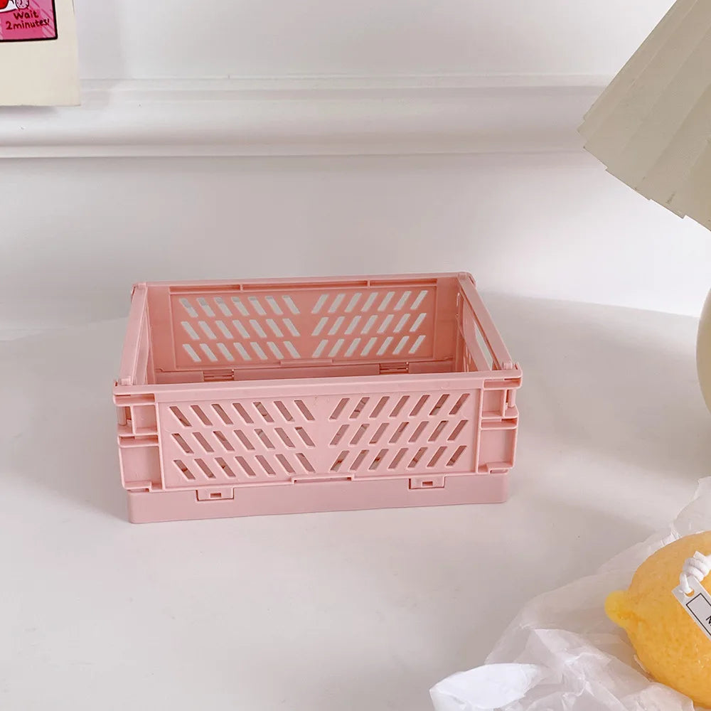Mr.paper 6 Styles Plastic Stackable Foldable Stationary Holder Simple Cute Student Office Desktop Storage Stationery Organizer