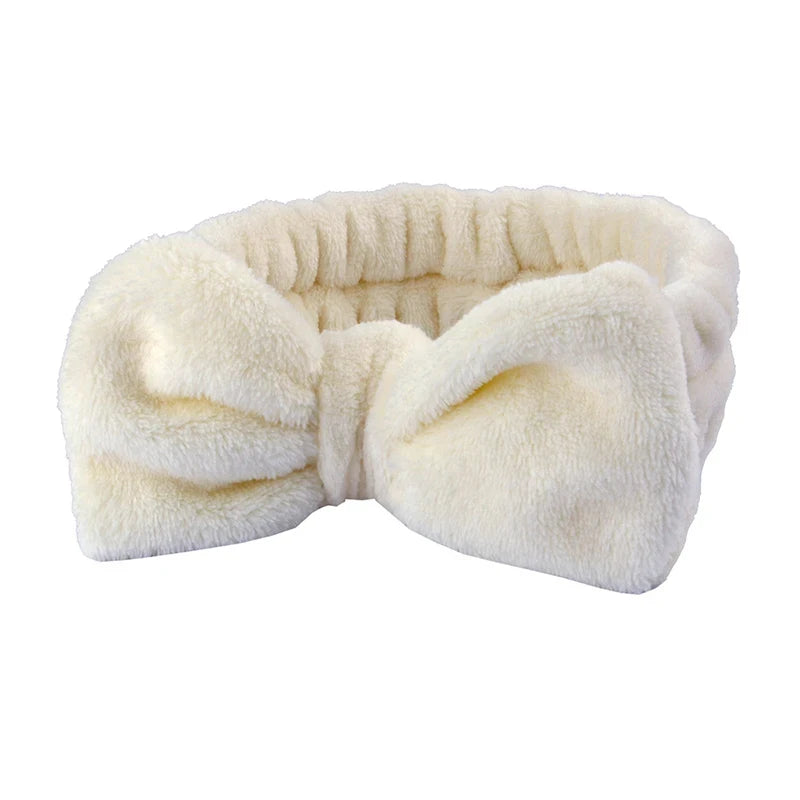 Cute Fashion Multifunctional Women's Face Washing Cuffs Waterproof Water Absorbent Wrist Cotton Velvet Hairband Hair Accessories