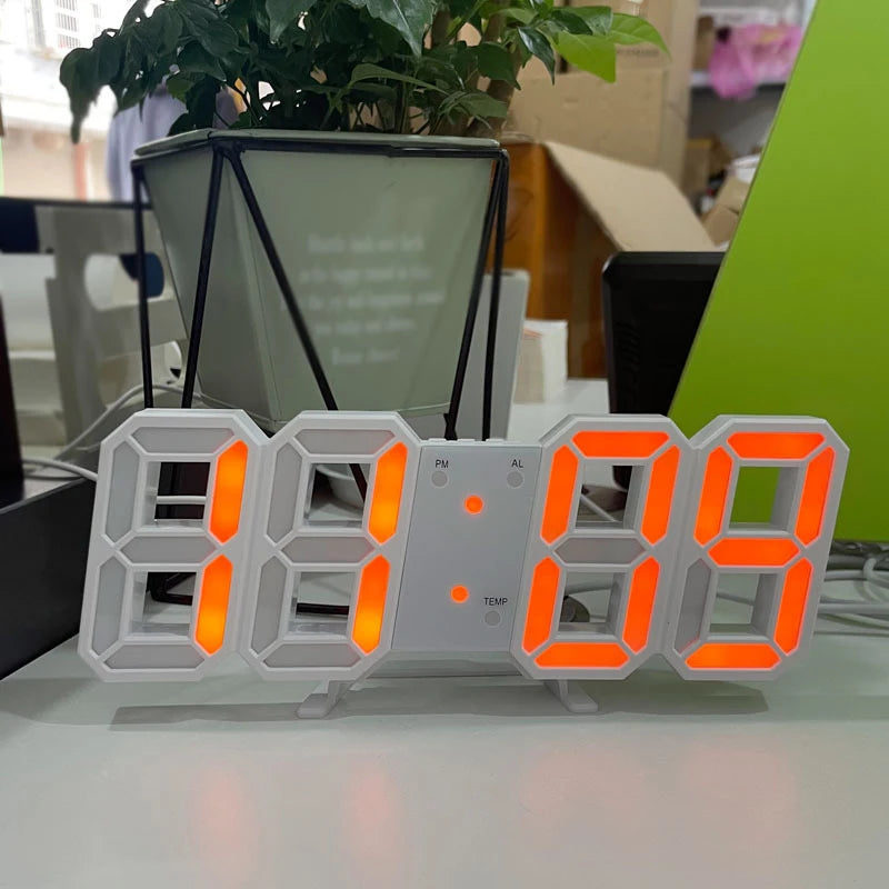 3D LED Digital Clock Wall Decoration Glow Night Mode Decoration for Bedroom Adjustable Electronic Watch Room Decor Aesthetics