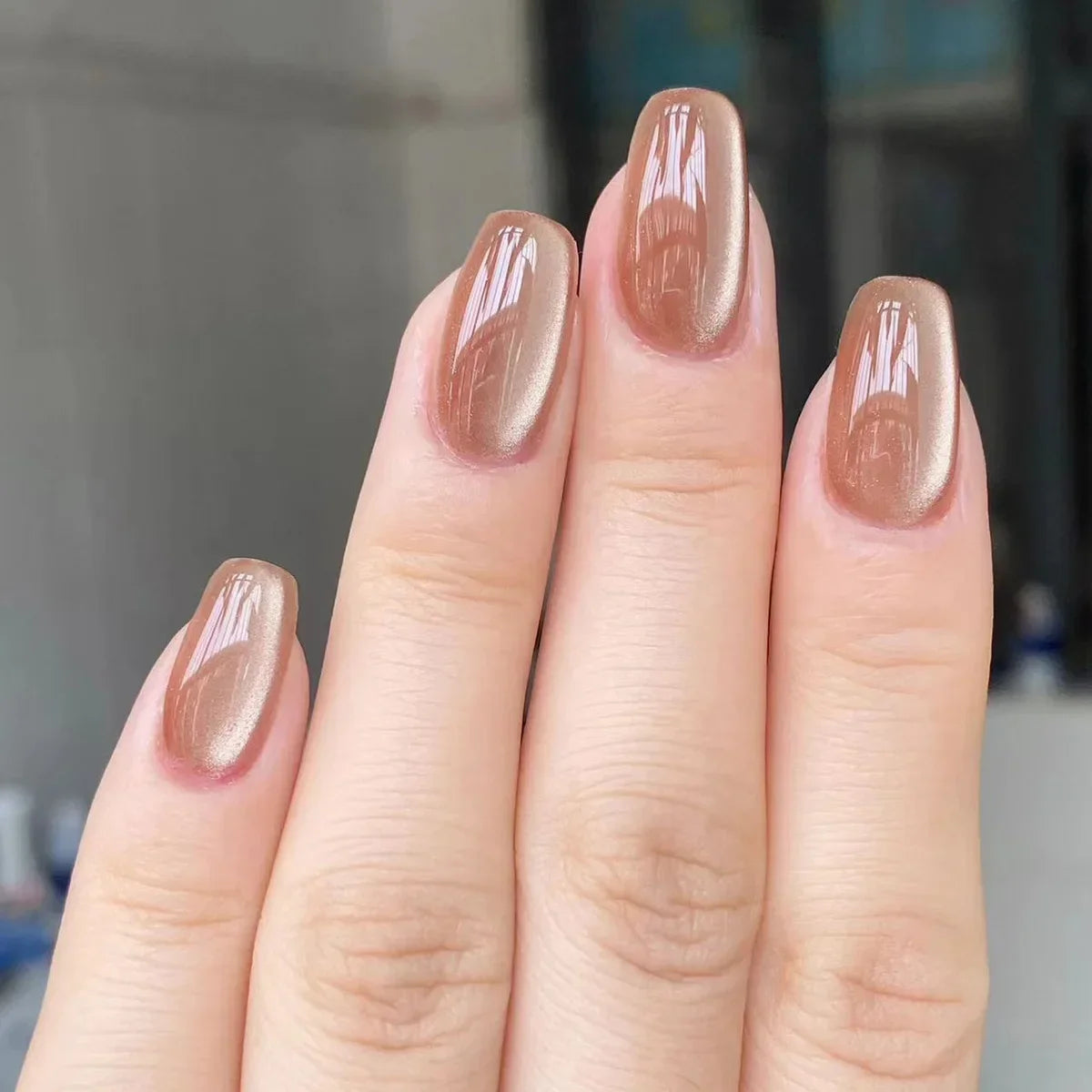 24pcs Burgundy Almond Press on Nail Water Drop Solid Color False Nails Cat Eye Various style Detachable and Wearable Nail Art