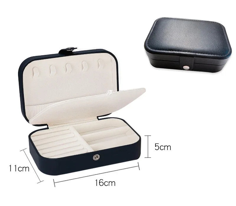 2025 Portable Jewelry Box Jewelry Organizer Display Travel Jewelry Case Boxes Button Leather Storage Zipper Jewelers