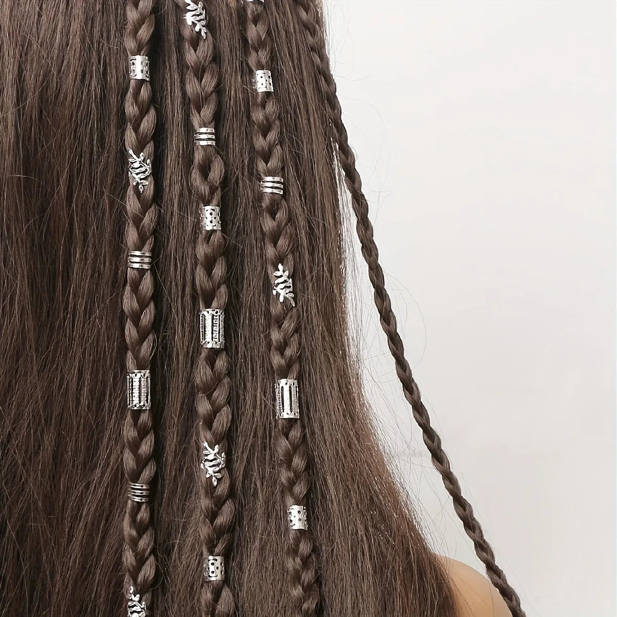 40/80PCS Elegant Hollow Out Hair Rings For Women Girls DIY Hair Accessories Loc Hair Jewelry for Braids