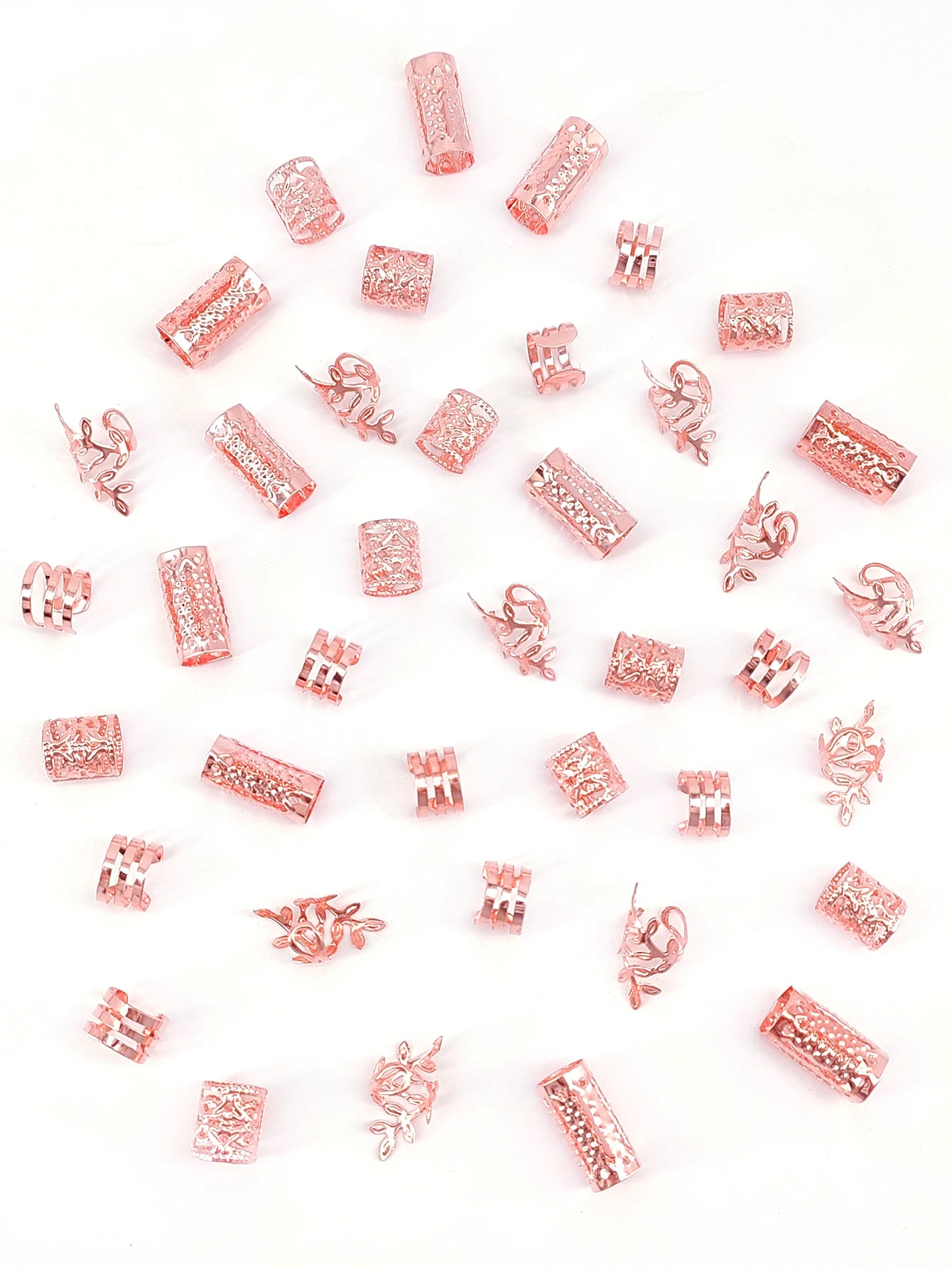 40/80PCS Elegant Hollow Out Hair Rings For Women Girls DIY Hair Accessories Loc Hair Jewelry for Braids