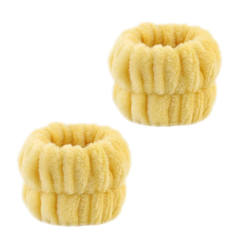 Cute Fashion Multifunctional Women's Face Washing Cuffs Waterproof Water Absorbent Wrist Cotton Velvet Hairband Hair Accessories