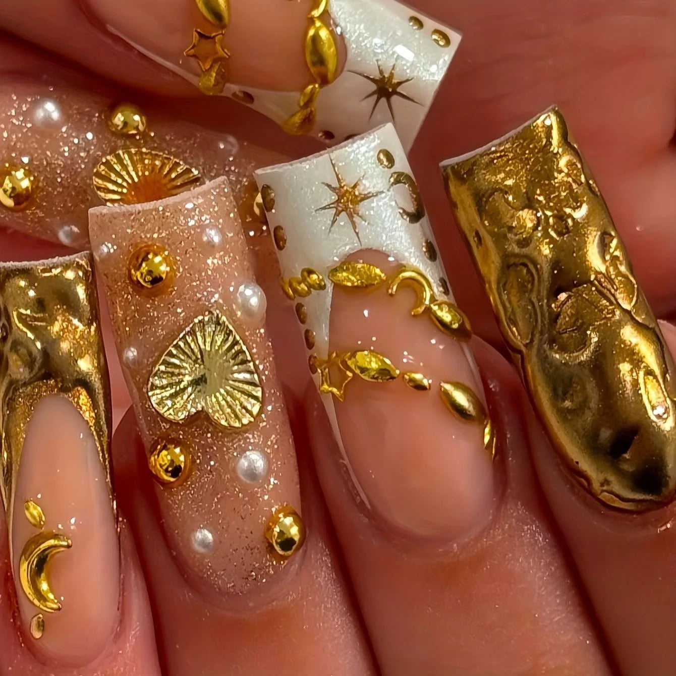 24pcs 3D Flower Press on Nails French Square False Nails Wearable Stick-on Nail Fake Nails Uñas Postizas Накладные Ногти 네일팁