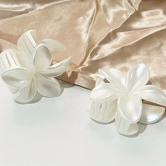 1pc Acrylic Flower Hair Claw, Elegant & Chic, Large Size, Floral Design, Versatile Hair Accessory for Half-Up Hairstyles