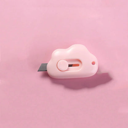 Mini Pocket Cloud Art Utility Knife Box Knife Paper Cutter Craft Wrapping Refillable Blade Stationery