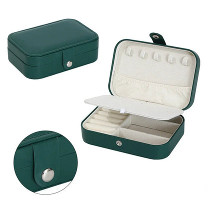 2025 Portable Jewelry Box Jewelry Organizer Display Travel Jewelry Case Boxes Button Leather Storage Zipper Jewelers