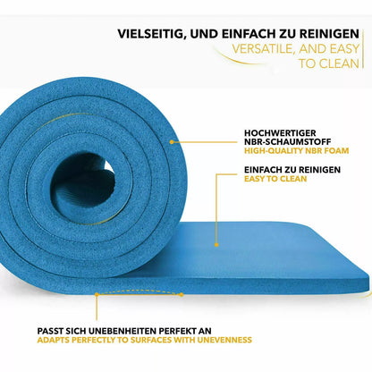 [EU STOCK]183*61*1cm Yoga Mat, Exercise Mat, NBR Sport Fitness Pilates Home Gym Fitness Cushion,Strap and Transport Bag