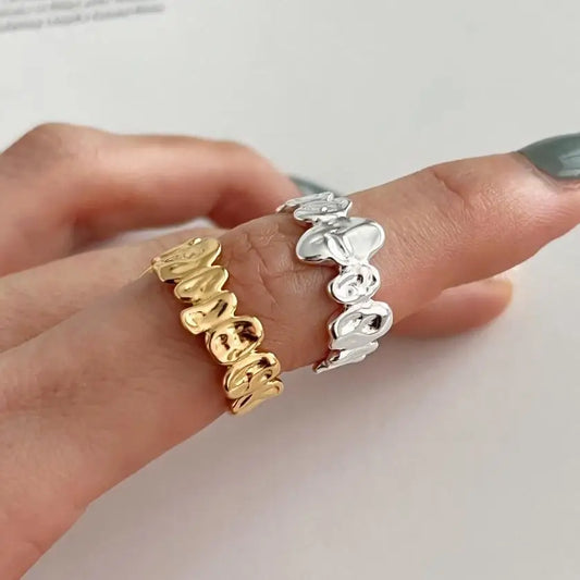 925 Sterling Silver Irregular Open Rings For Women Engagement Luxury Jewelry Accessories Argent 925 Jewellery