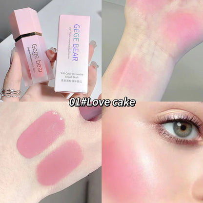 Gege Bear Liquid Blush Cream 6 Colors Smooth Velvet Matte Pink Blusher Natural Easy To Smudge